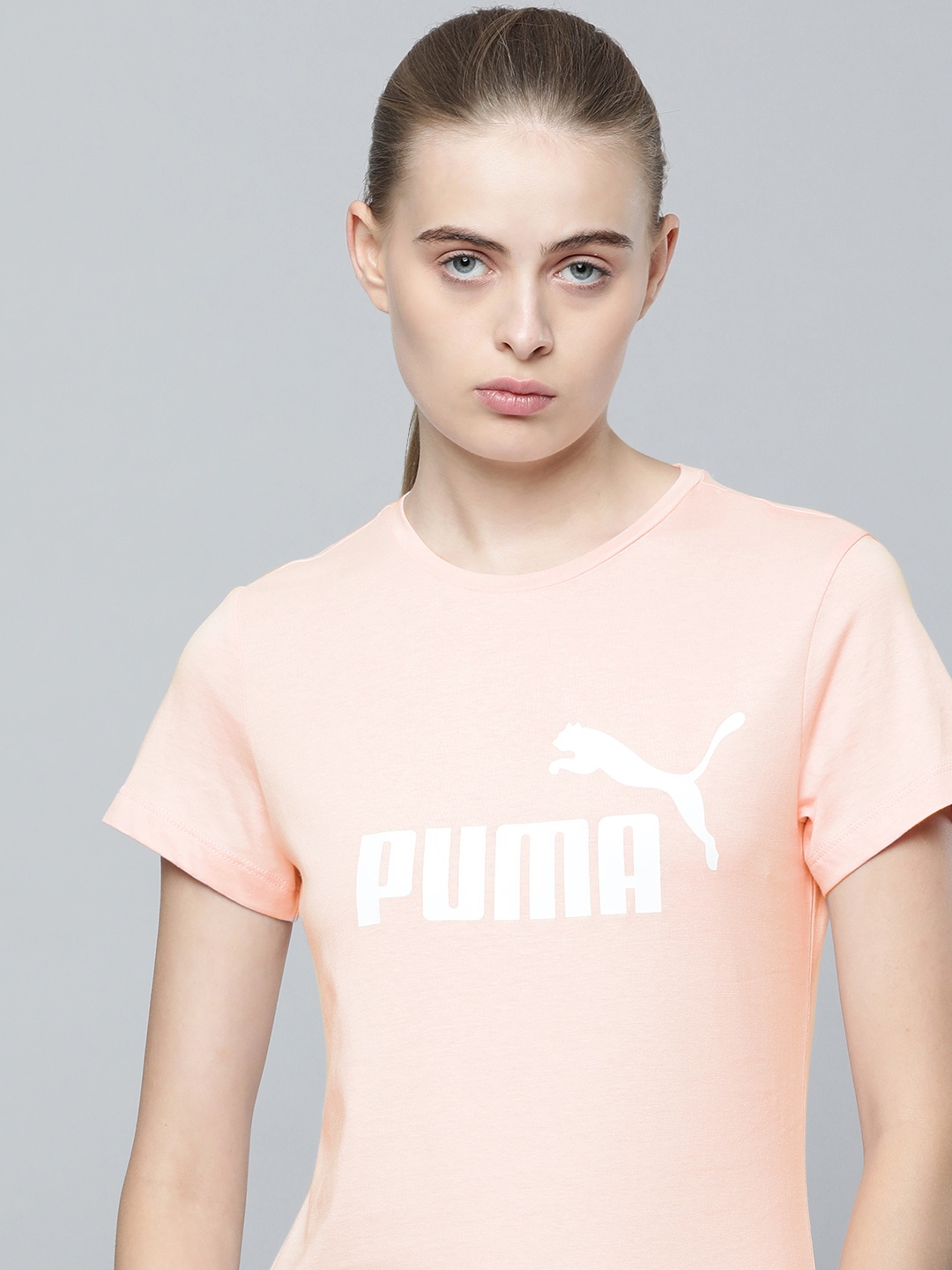 

Puma Brand Logo Printed Regular Fit Pure Cotton T-shirt, Pink
