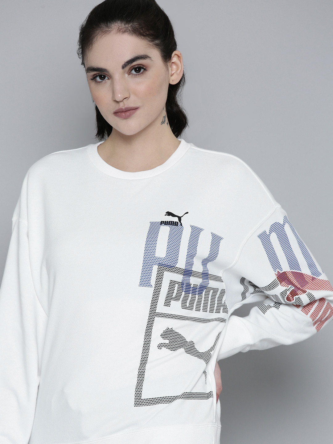 

Puma Women Classics Gen. Brand Logo Printed Sweatshirt, White