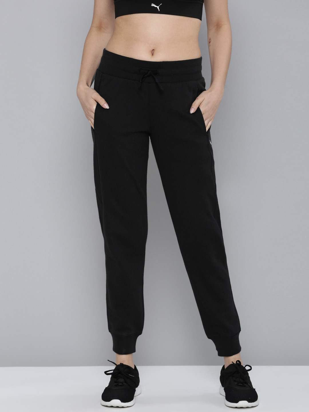 

Puma Women Solid Regular Fit Pure Cotton MODERN SPORTS dryCELL Joggers, Black