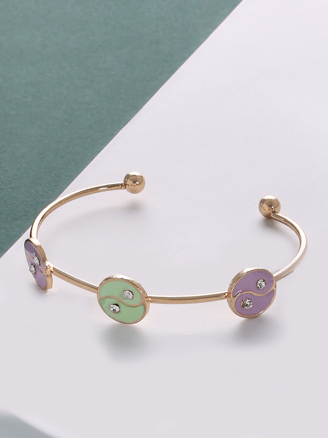 

AMI Women Enamelled Gold-Plated Kada Bracelet