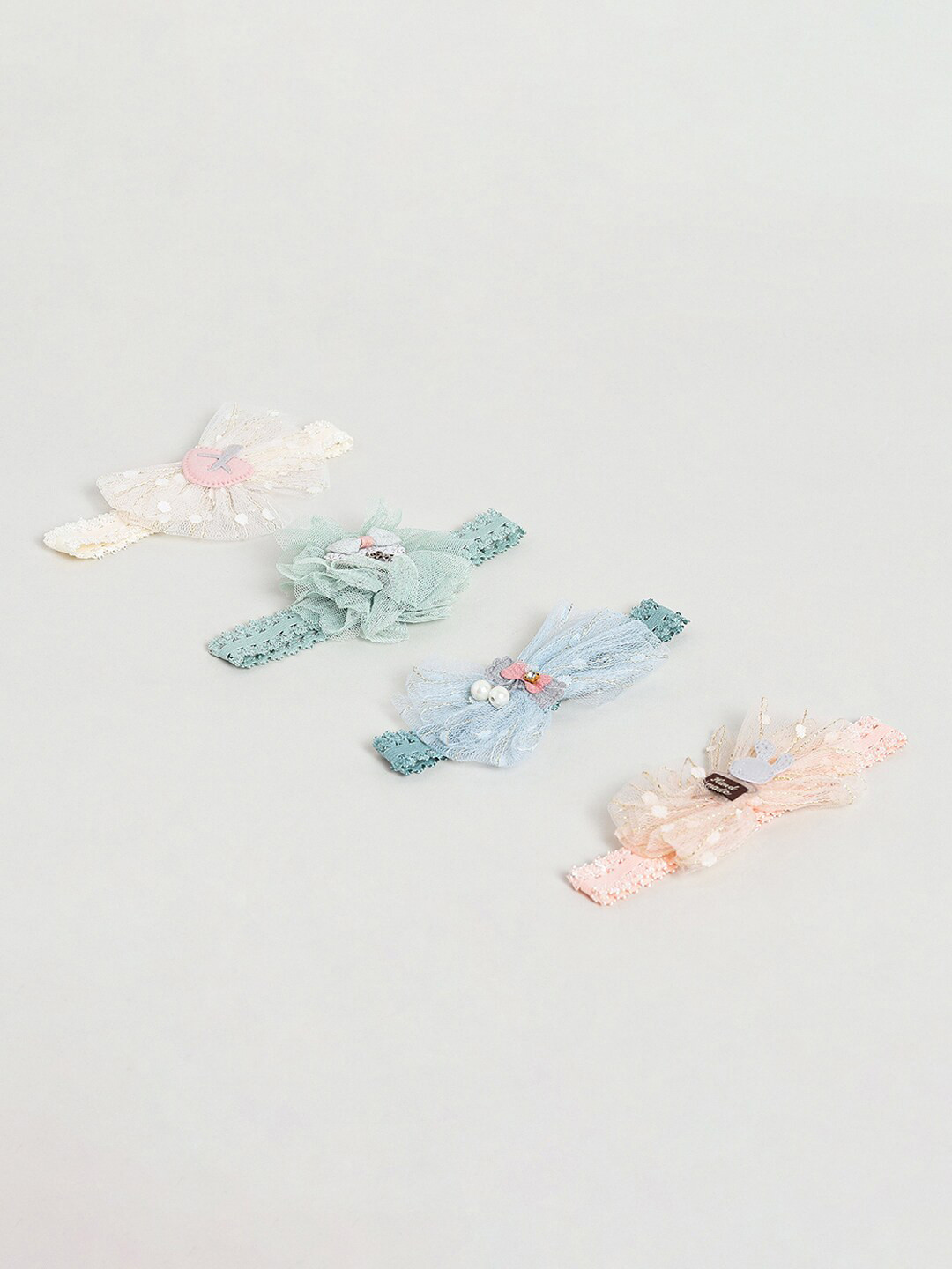 

EL REGALO Girls Set Of 4 Hairbands, Peach