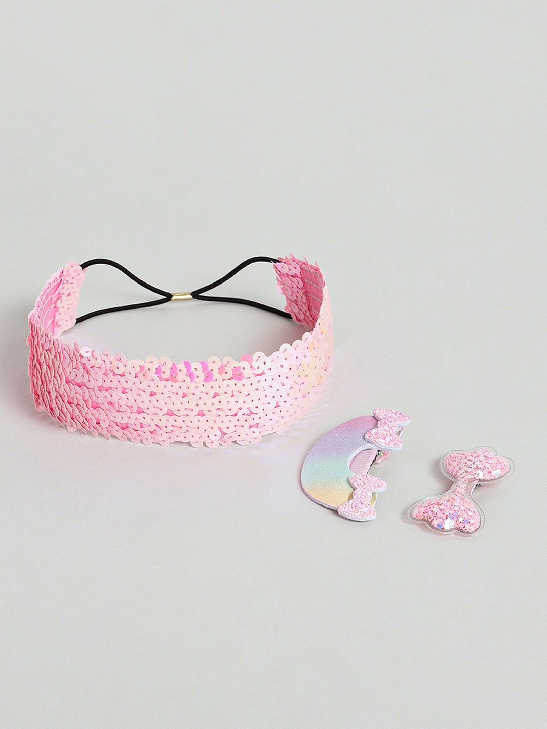 

EL REGALO Girls Set Of 3 Embellished Hair Accessory Set, Pink