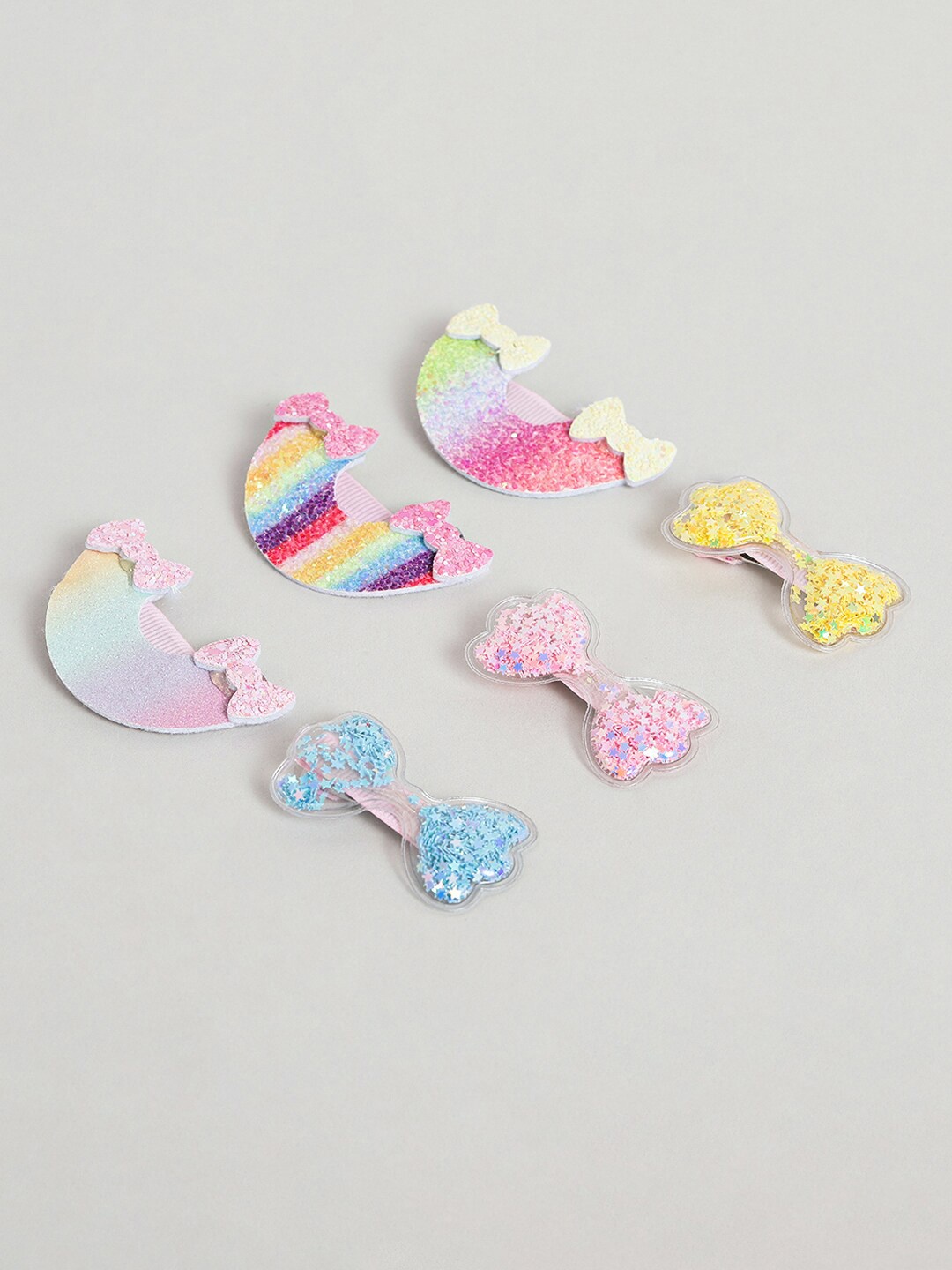 

EL REGALO Girls Set Of 6 Embellished Alligator Hair Clips, Blue