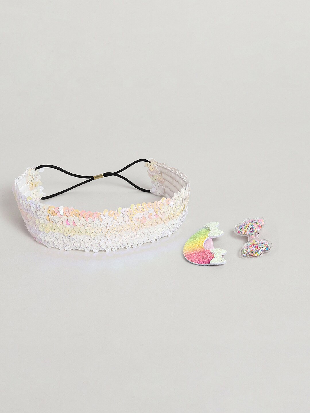 

EL REGALO Girls Set Of 3 Embellished Hair Accessory Set, White