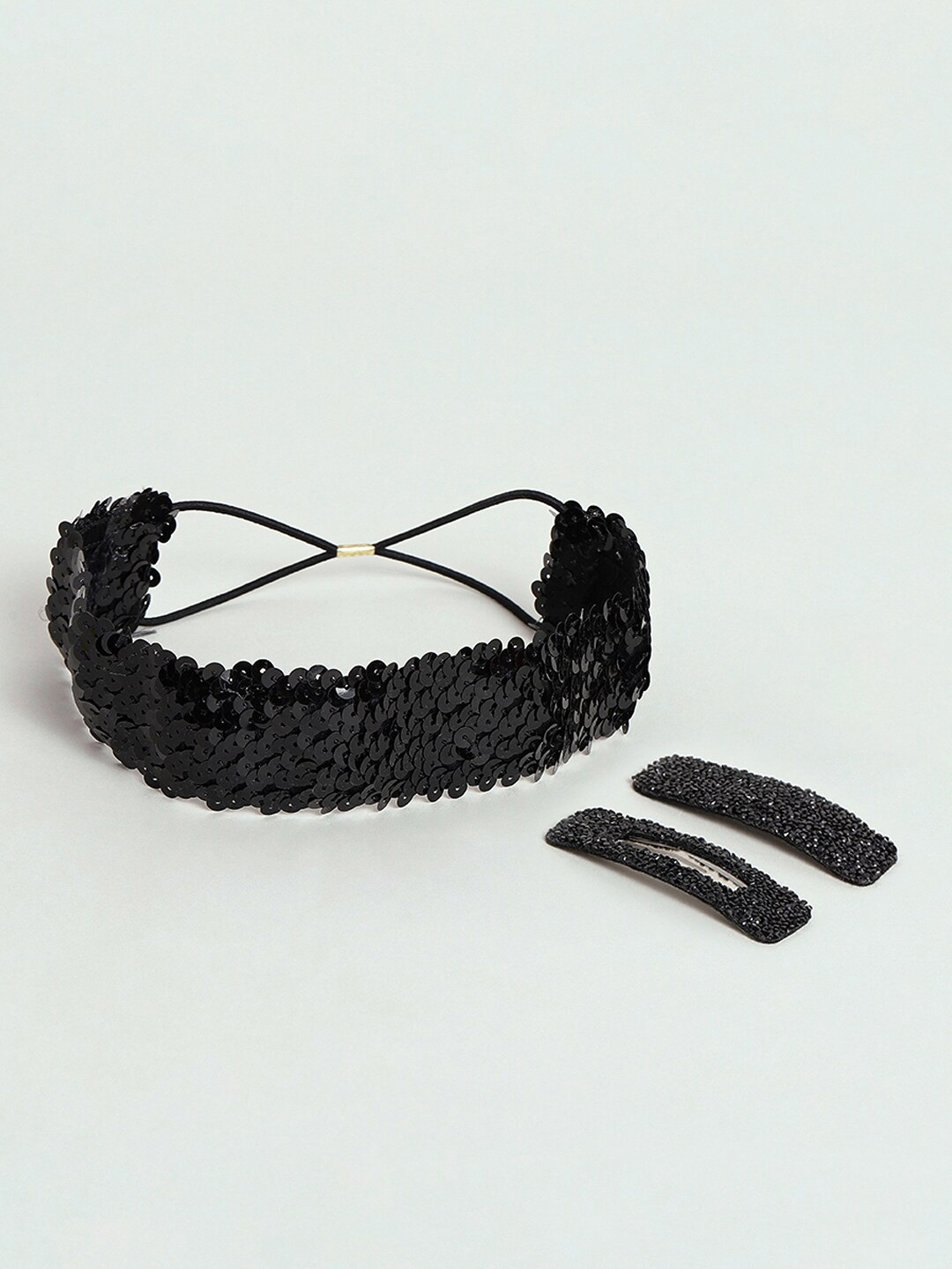 

EL REGALO Girls Set Of 3 Embellished Hair Accessory Set, Black
