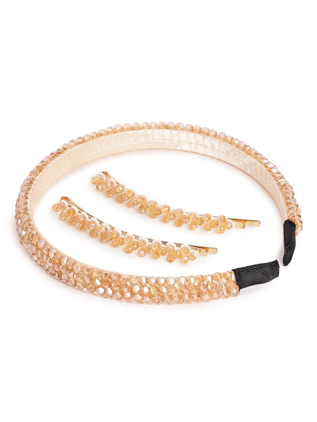 

EL REGALO Girls Set 0f 3 Embellished Hair Accessory Set, Gold