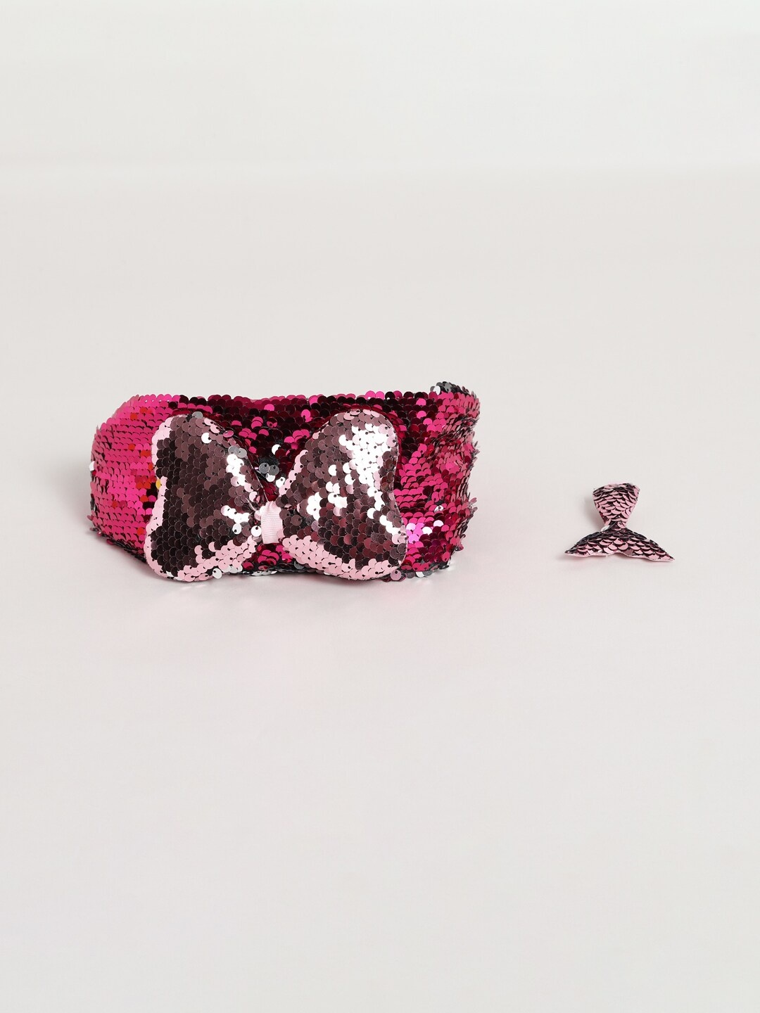 EL REGALO Girls Set Of 2 Embellished Hair Accessory Set, Pink