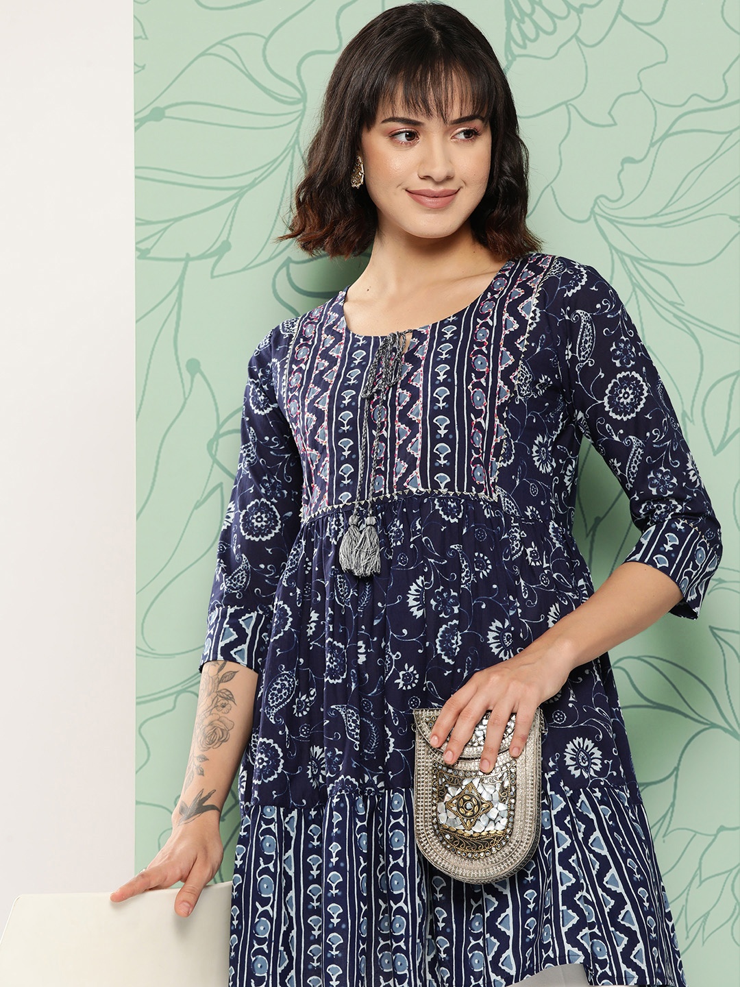 

KALINI Blue Printed Tunic