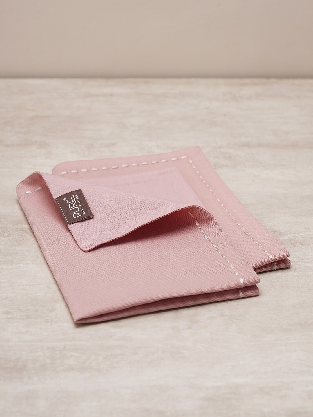 

Pure Home and Living Pink 2 Pieces Rectangular Pure Cotton Table Placemats