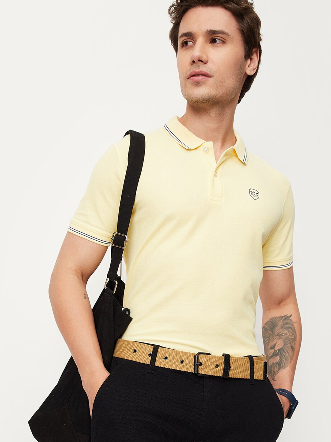 

max Polo Collar Short Sleeves T-shirt, Yellow