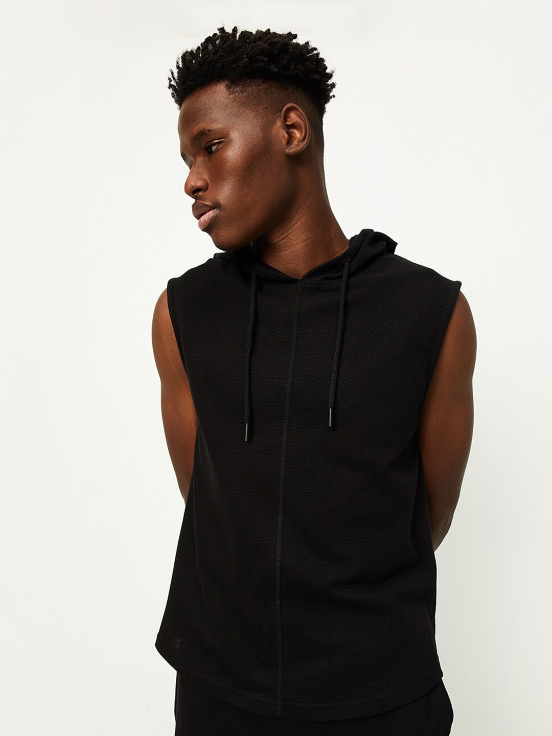 

max Hooded Sleeveless T-shirt, Black