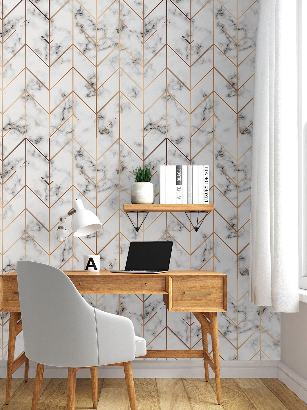

PAPER PLANE DESIGN White & Grey Printed Waterproof Wallpaper