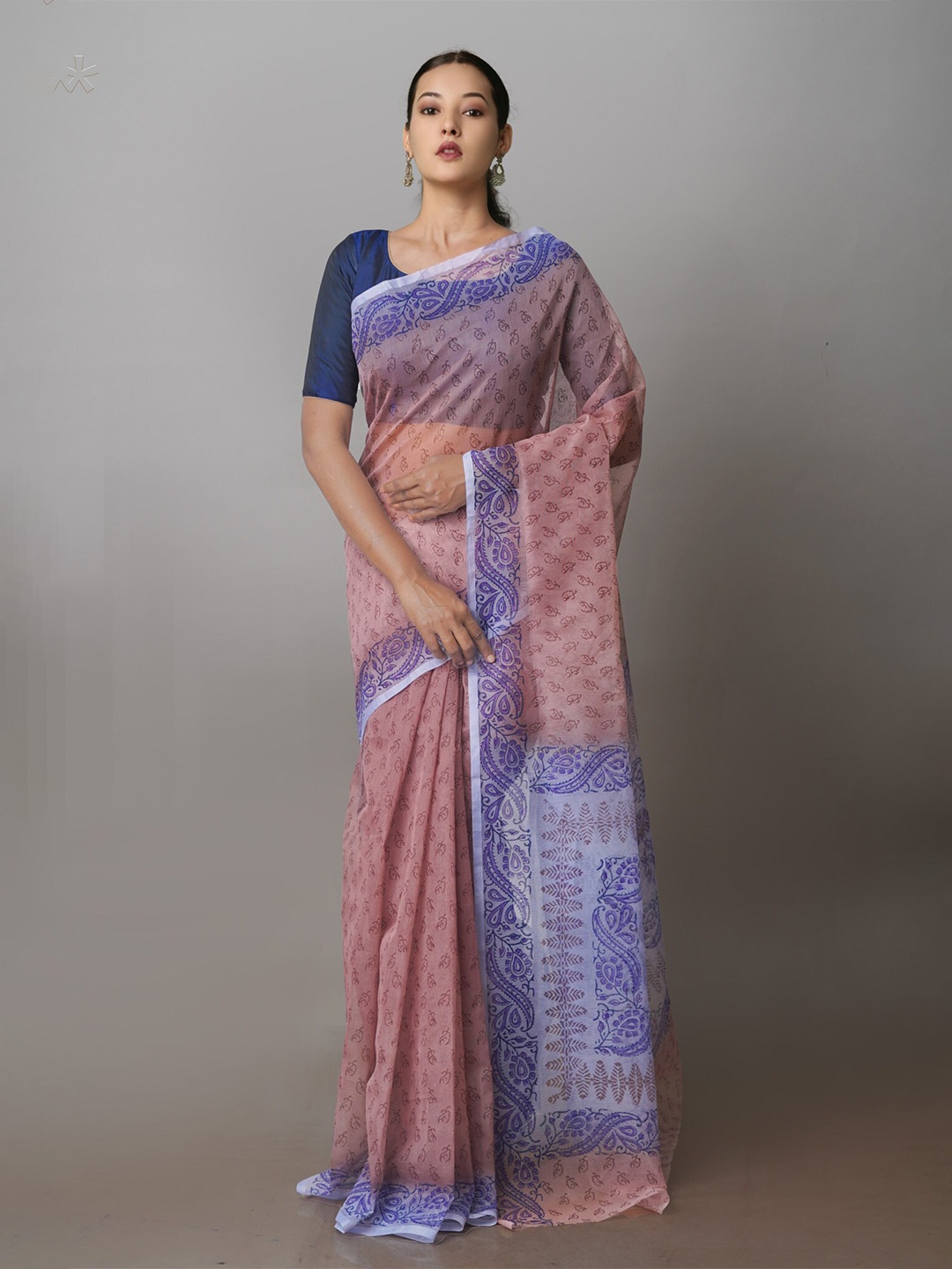 

Unnati Silks Ethnic Motifs Printed Supernet Patola Saree, Brown