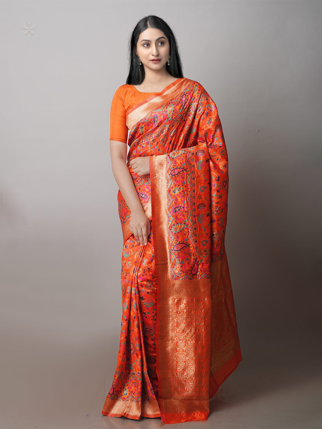 

Unnati Silks Paisley Woven Design Banarasi Saree, Orange