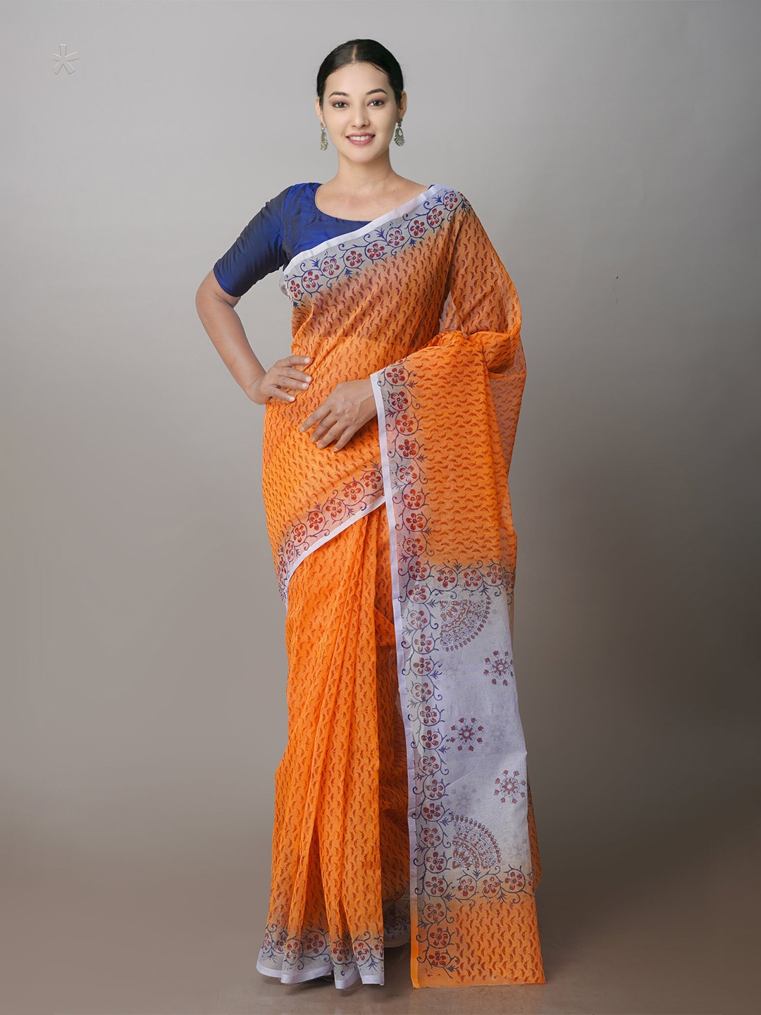 

Unnati Silks Ethnic Motifs Supernet Patola Saree, Orange