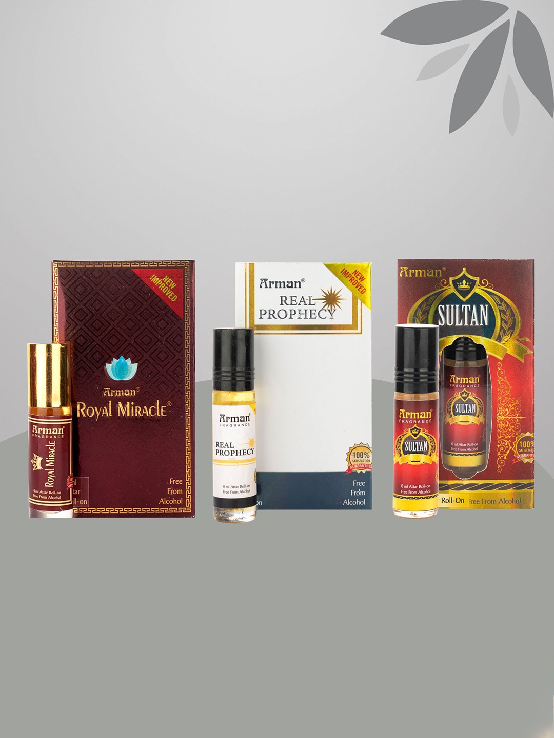 

Arman Set Of 3 Long Lasting Attar Roll-on 6ml Each - Real Prophecy - Iceberg Sultan, Red