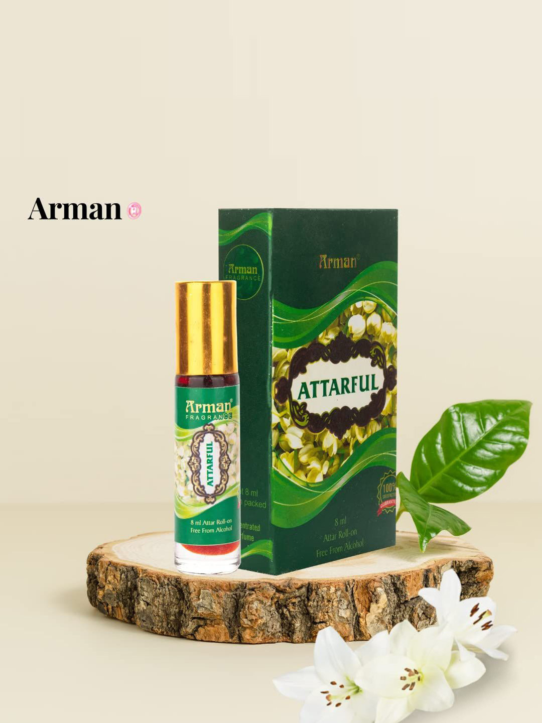 

Arman Set Of 3 Long Lasting Attar Roll-On - Attarful - Sandal & Silver, Grey