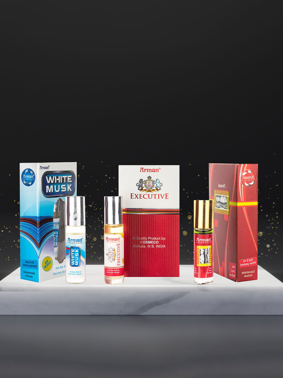 

Arman Set of 3 Long Lasting Alcohol-Free Roll-On Attars - 6 ml each, Multi