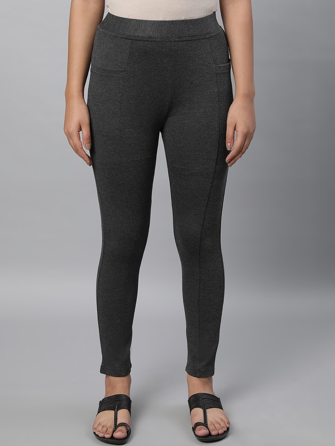 

elleven Women Mid-Rise Ankle-Length Leggings, Grey