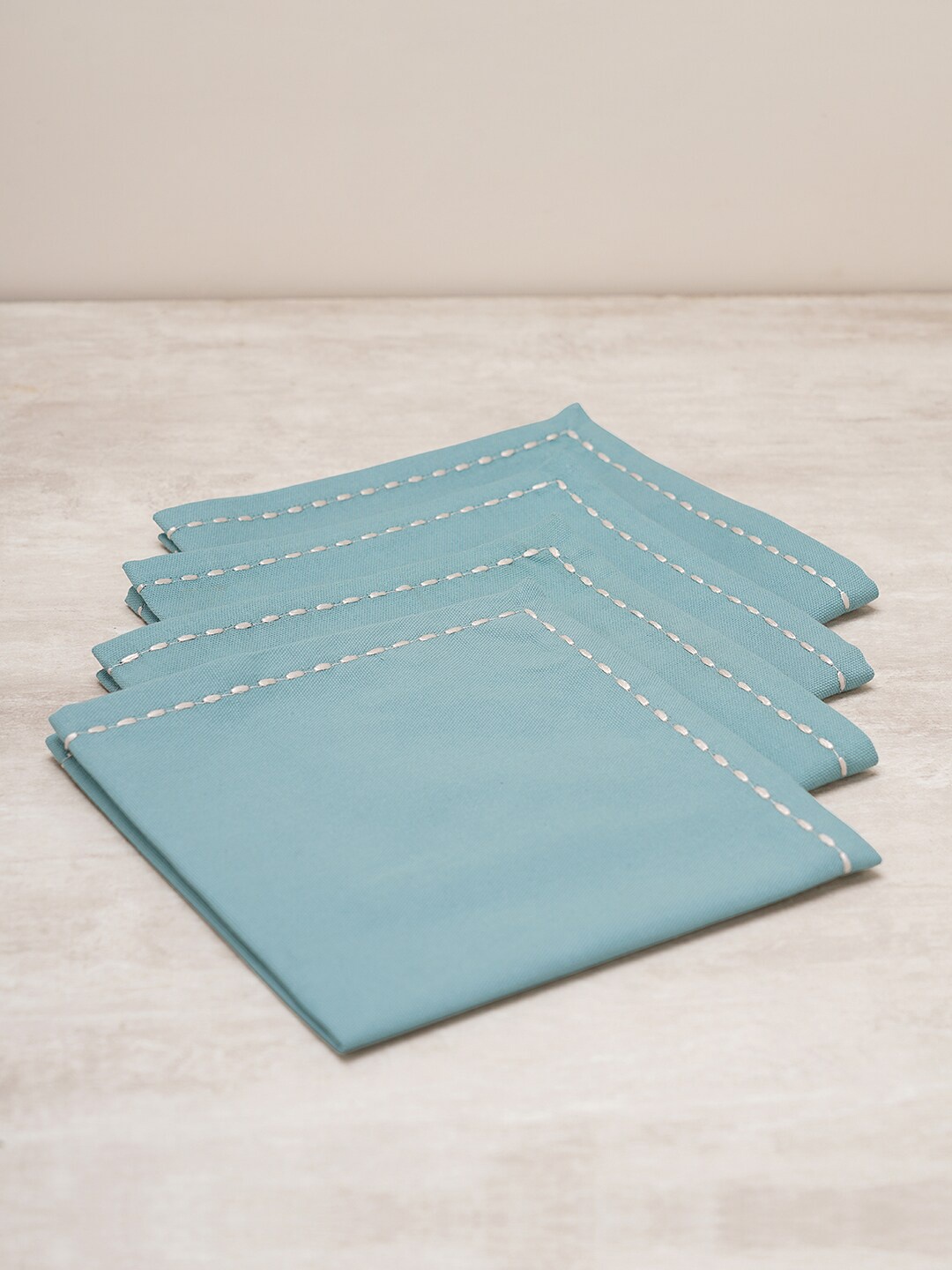 

Pure Home and Living Blue 4 Pieces Cotton Table Napkins