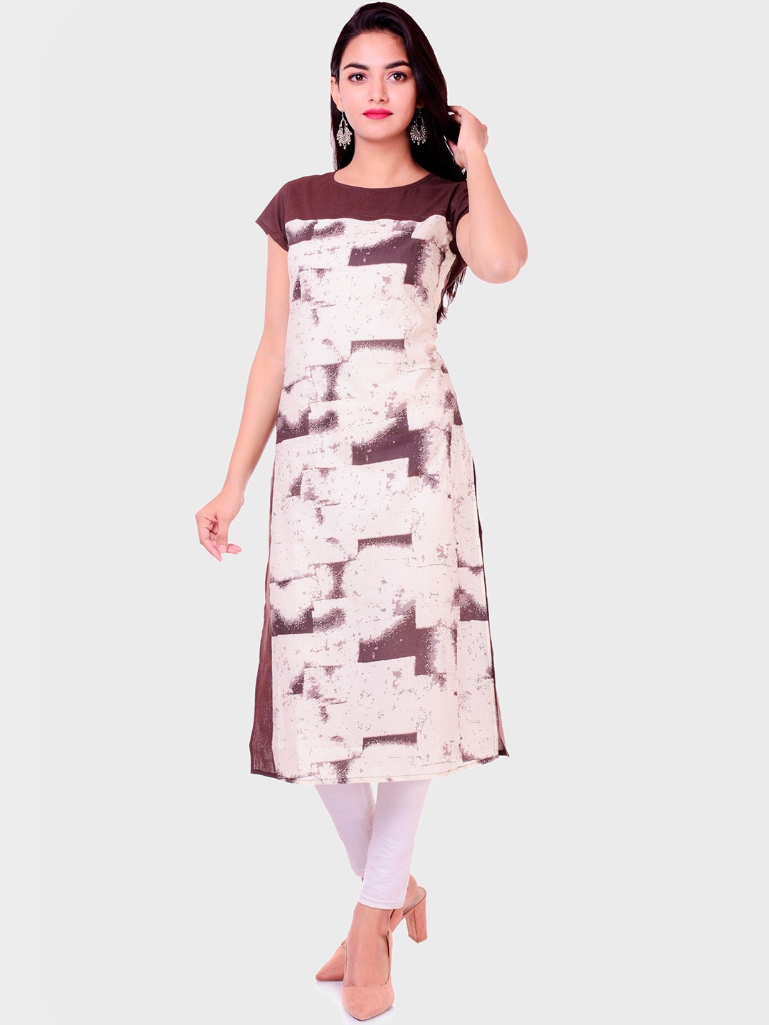 

METRO-FASHION Abstract Printed Straight Kurta, White