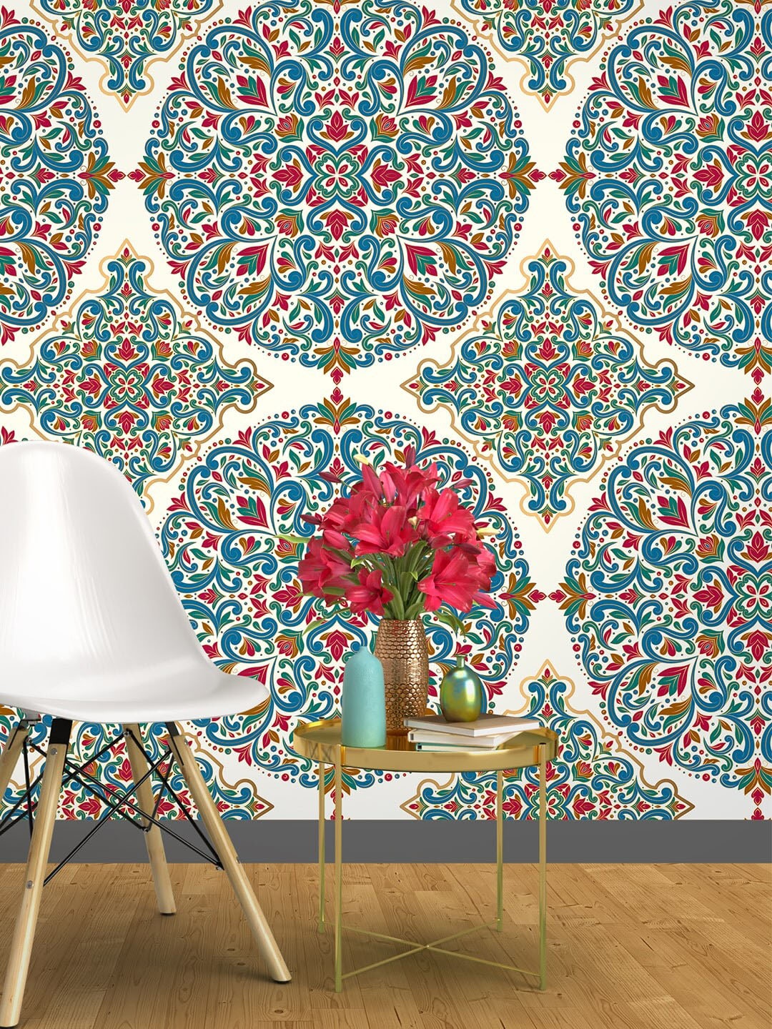 

PAPER PLANE DESIGN White & Blue Turkish Design Printed Wallpaper