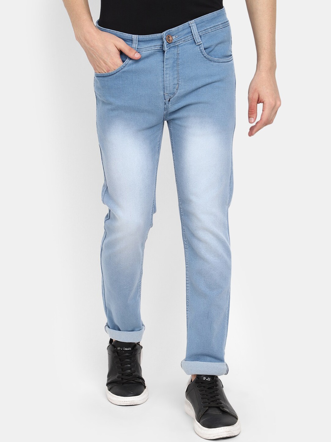 

V-Mart Men Mid-Rise Heavy Fade Stretchable Jeans, Blue