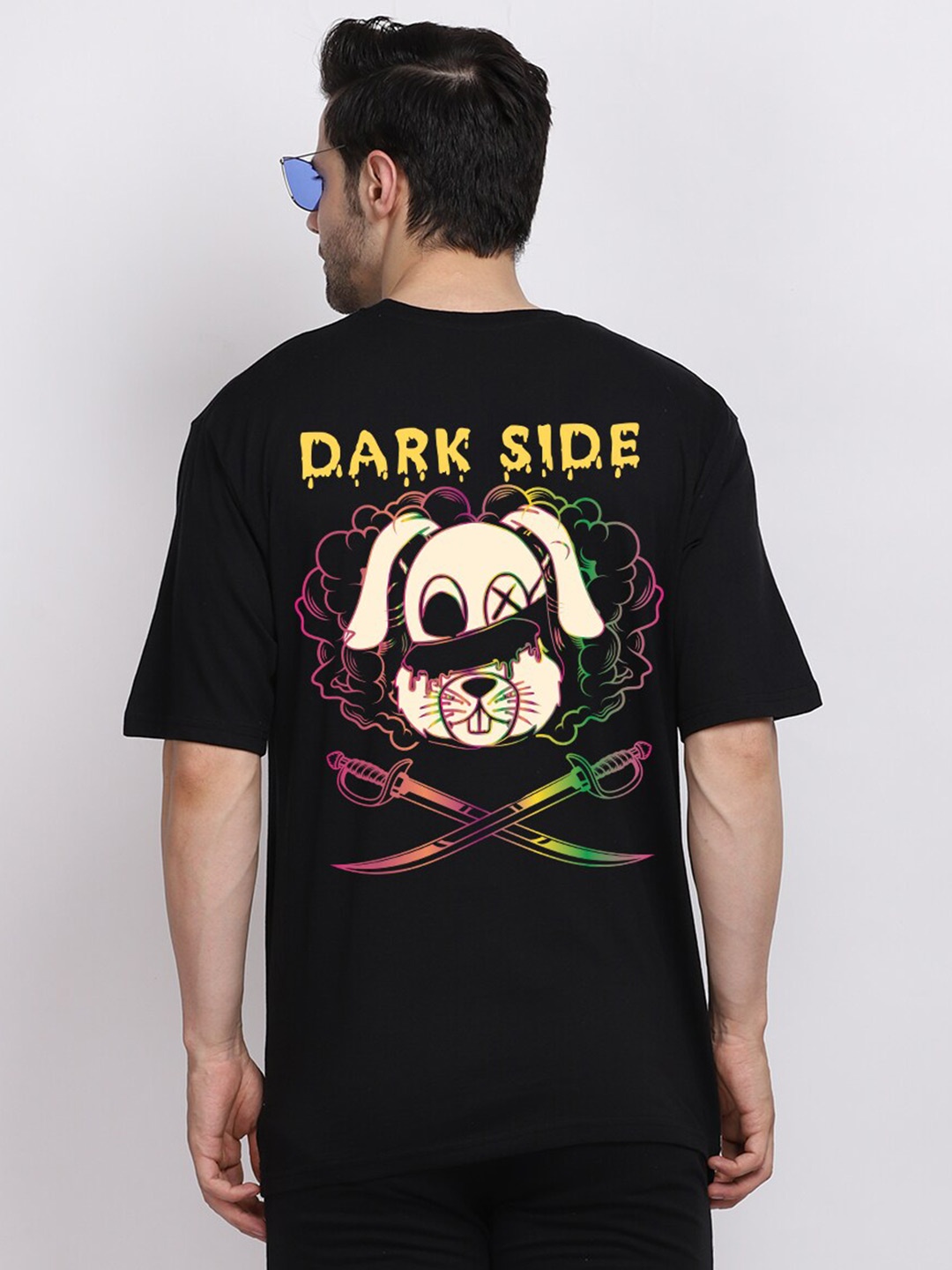 

Mad Over Print Dark Side Printed Pure Cotton T-shirt with Shorts, Black