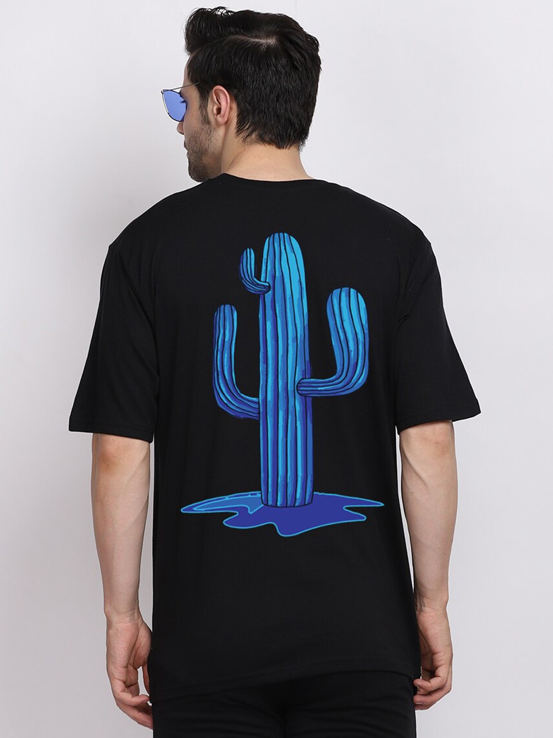 

Mad Over Print Cactus Printed Pure Cotton T-shirt with Shorts, Black