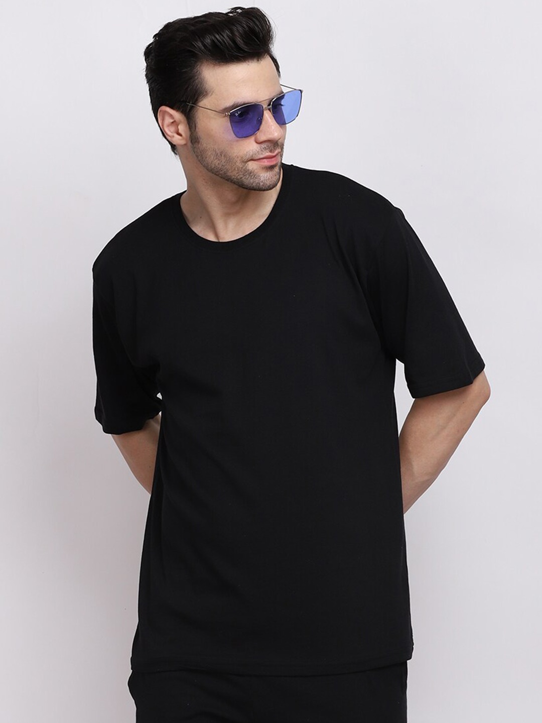 

Mad Over Print Pure Cotton Sports T-shirt With Shorts, Black