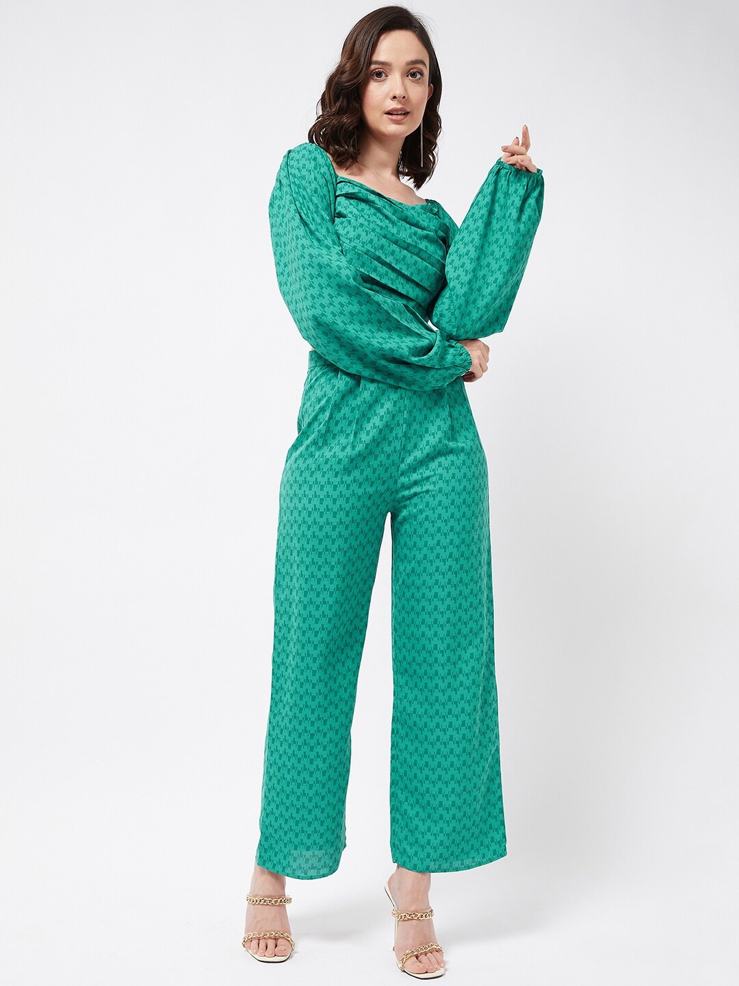 

MAGRE Green Printed Top & Trousers Co-Ord