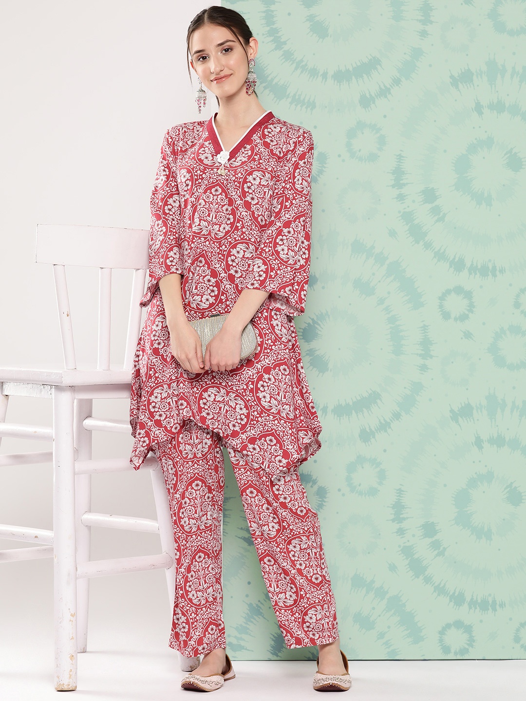 

Nayam By Lakshita Women Rust Printed Tunic with Trousers