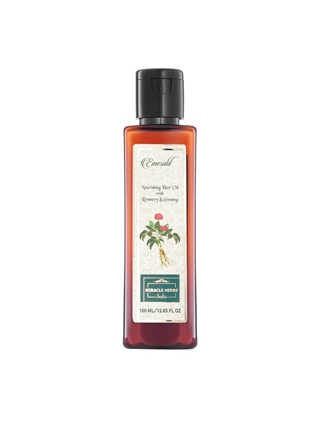 

MIRACLE HERBS Emerald Nourishing Hair Oil with Rosmery & Ginseng - 100 ml, Off white