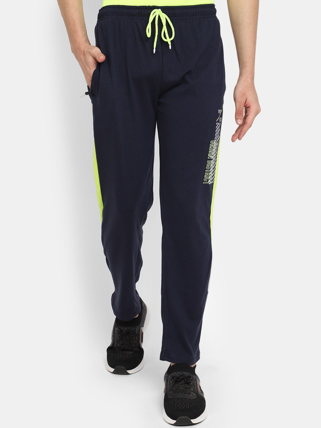 

V-Mart Men Mid-Rise Track Pants, Navy blue