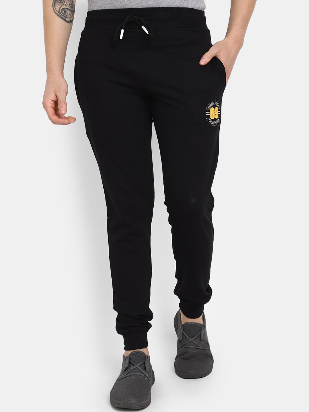 

V-Mart Men Cotton Joggers, Black