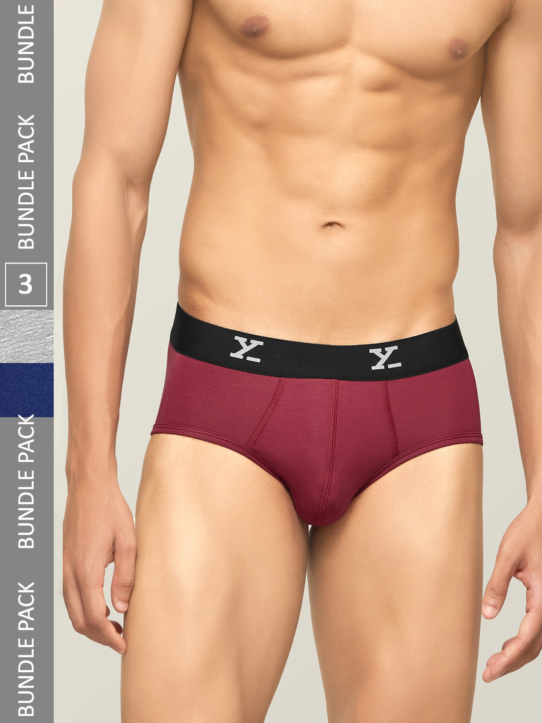 

XYXX Men Pack of 3 IntelliSoft Antimicrobial Micro Modal Briefs, Red