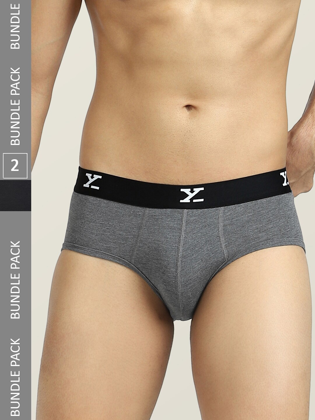 

XYXX Men Pack Of 2 Anti Microbial Modal Briefs, Grey