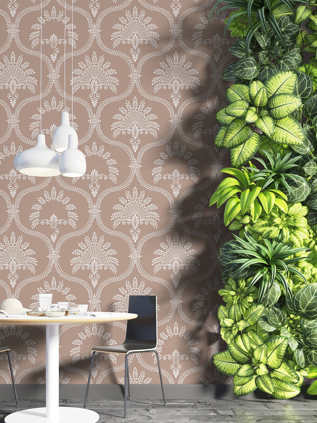 

PAPER PLANE DESIGN Beige & White Ethnic Motif Printed Wallpaper