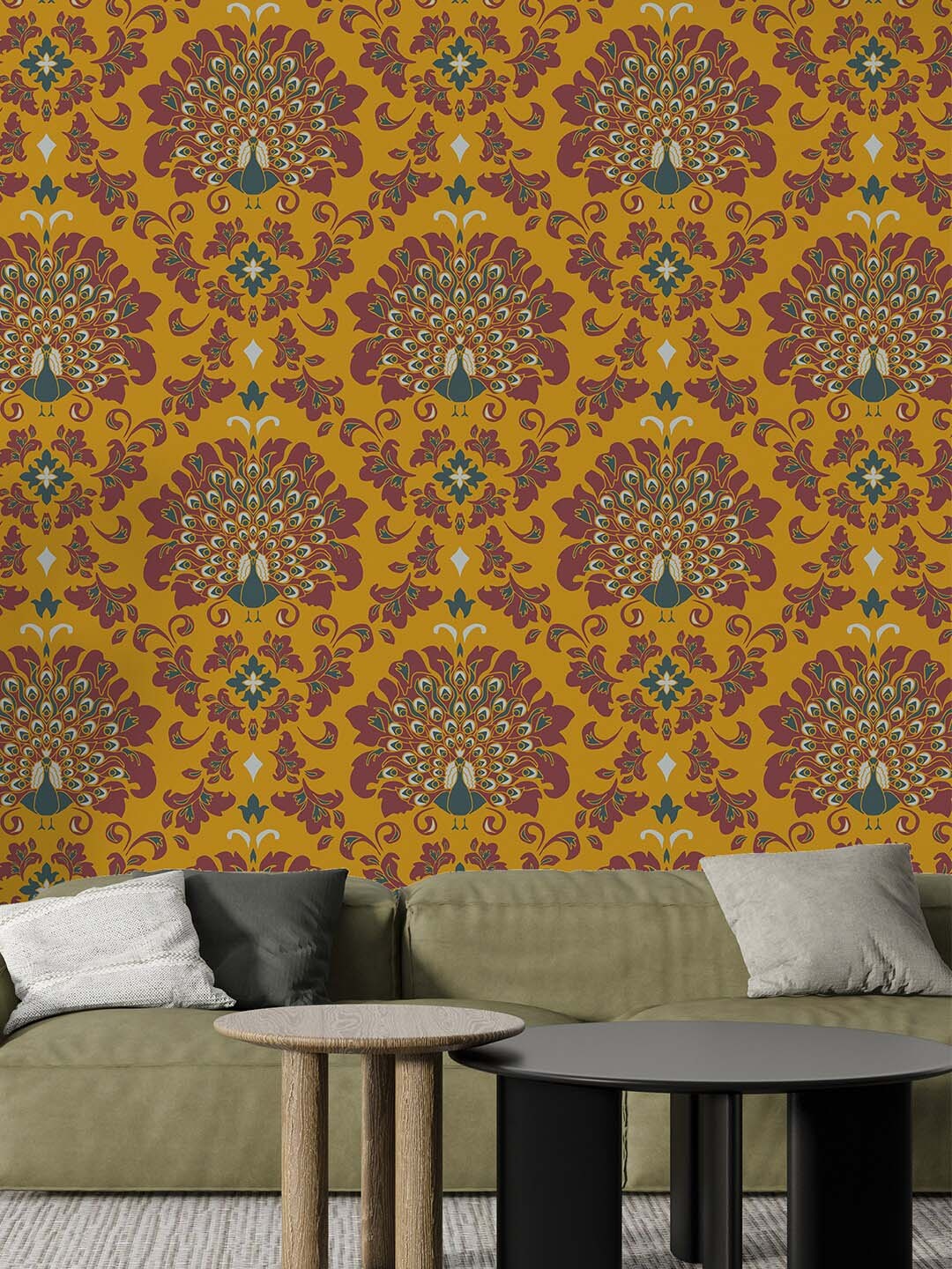 

PAPER PLANE DESIGN Yellow & Maroon Printed Waterproof Wallpaper