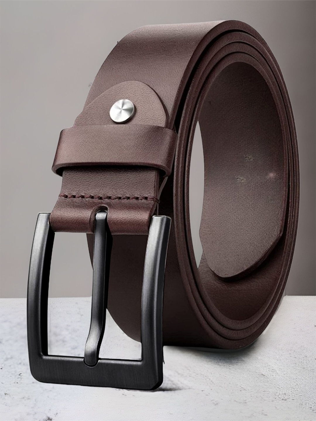 

URBAN ALFAMI Men Leather Formal Belt, Brown