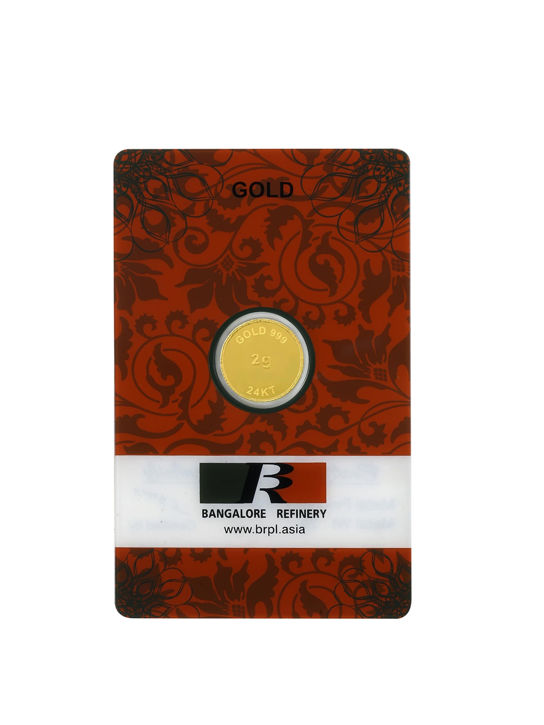 

BANGALORE REFINERY 24KT 999 Purity Gold Coin- 2 g