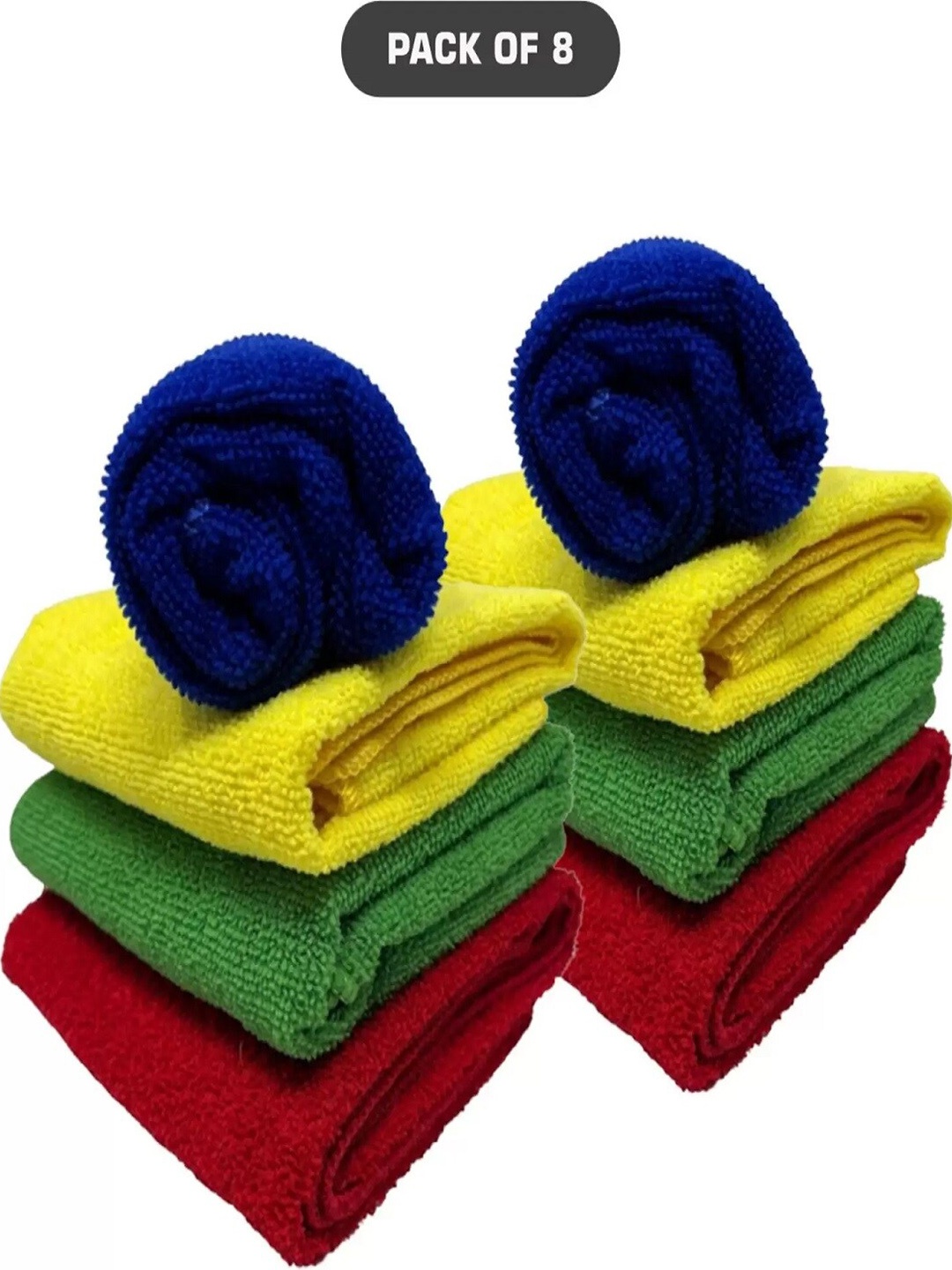 

DALUCI Pack of 8 Microfiber Cleaning Cloth, Red