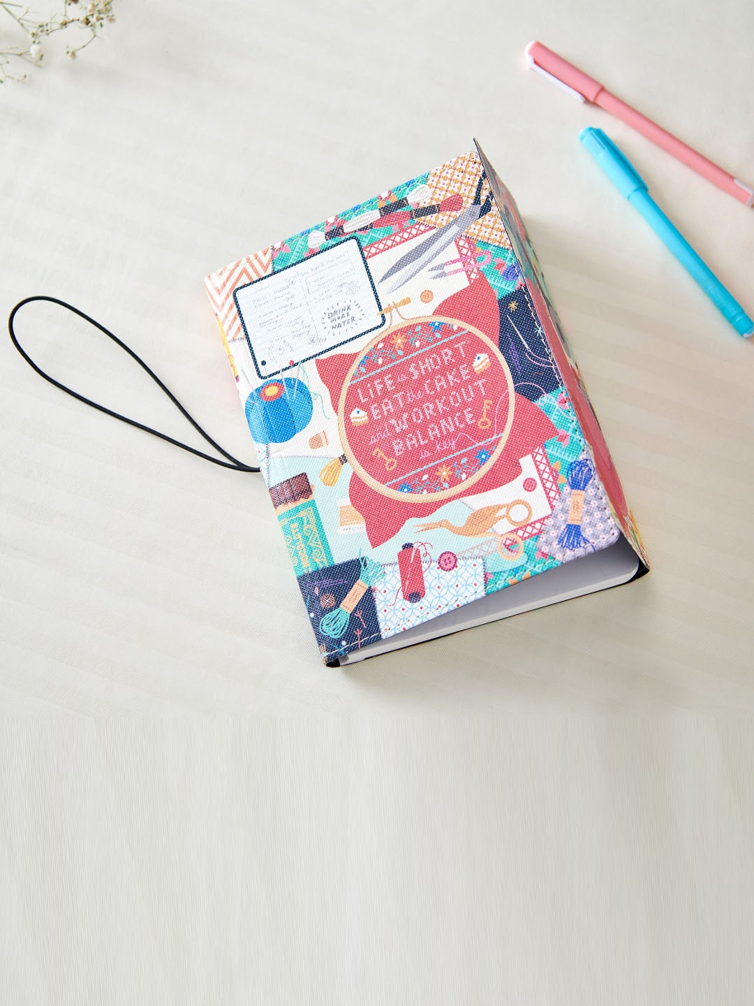 

Chumbak Life Hacks Printed Journal NoteBook, Turquoise blue