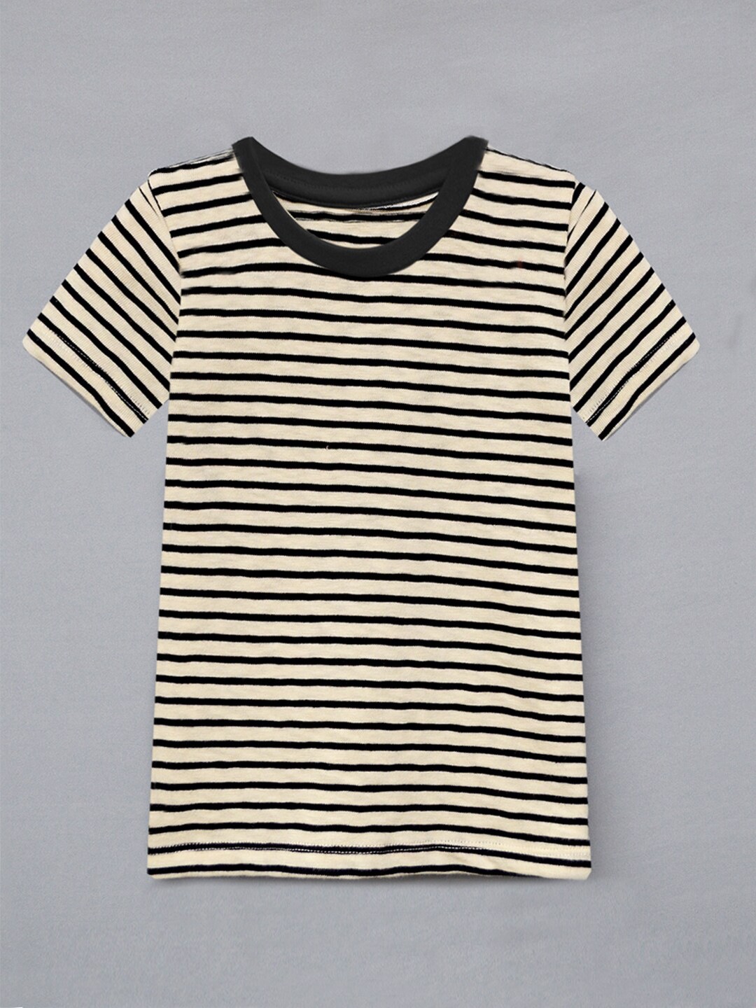 

A.T.U.N. Boys Striped Cotton T-shirt, Off white