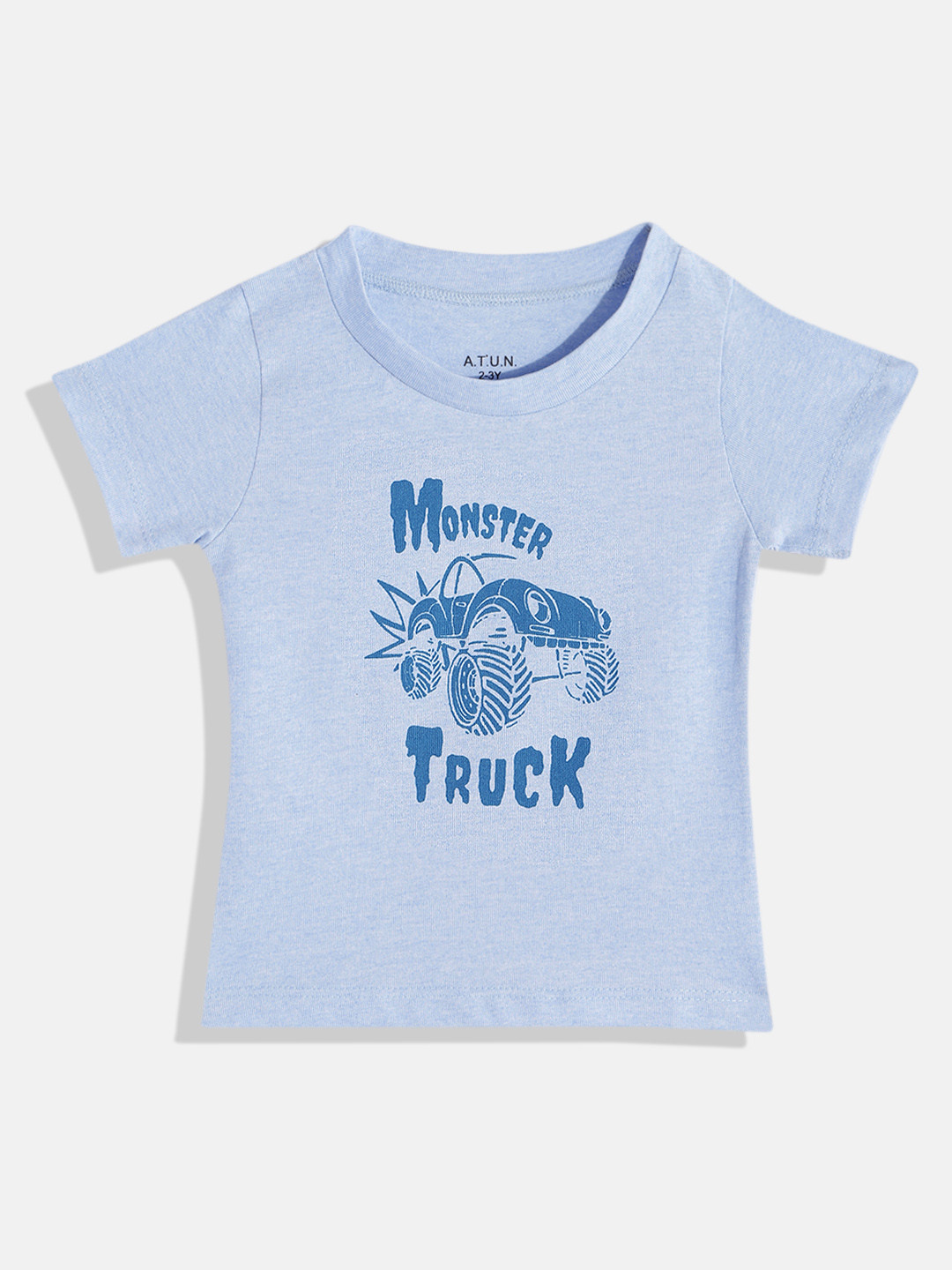 

A.T.U.N. Boys Typography Printed Round Neck Cotton T-shirt, Blue
