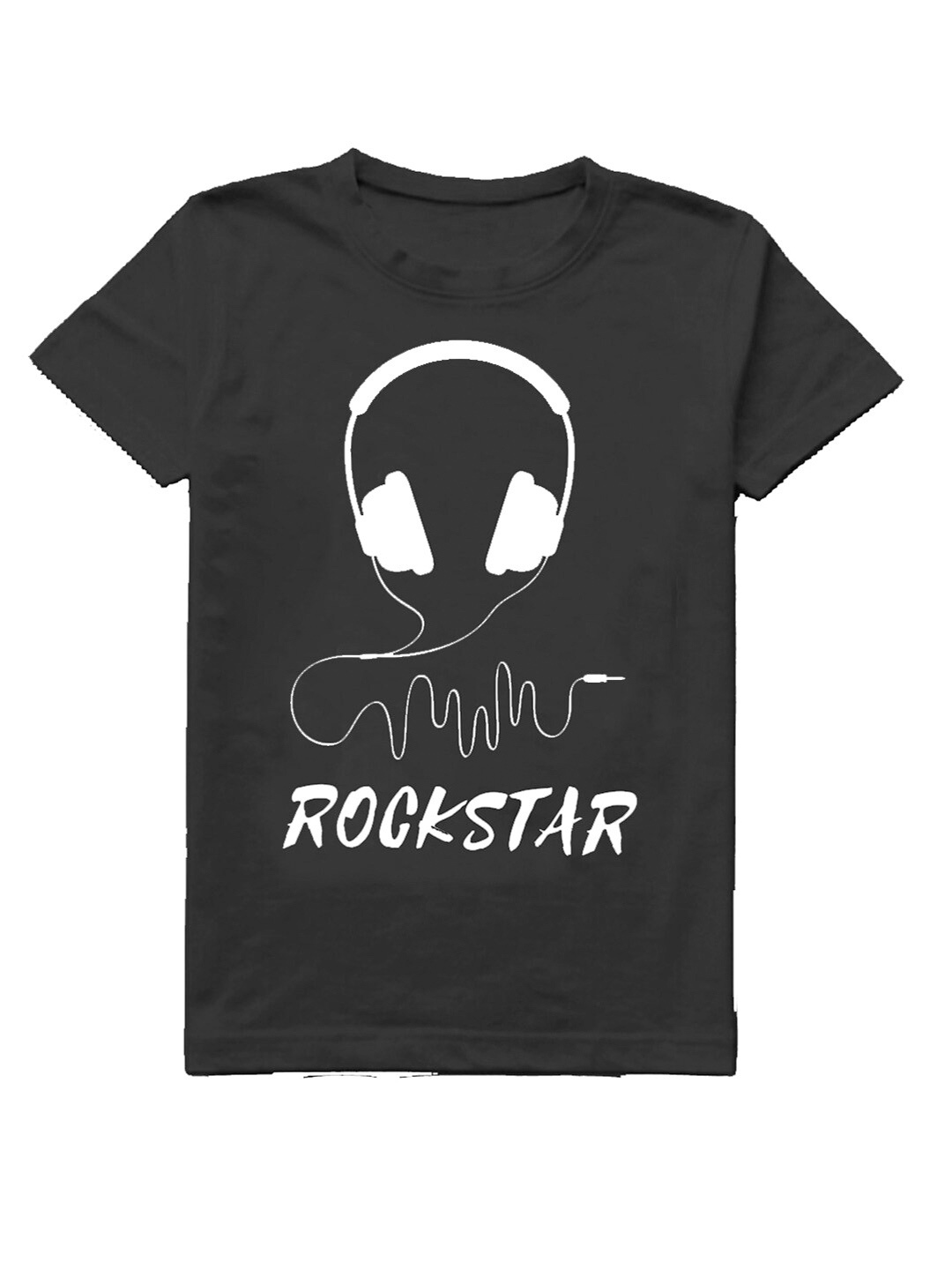 

A.T.U.N. Boys Music Printed Round Neck Cotton T-shirt, Black