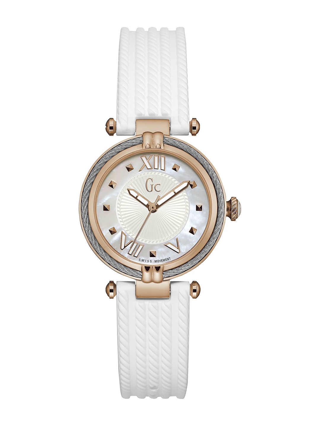 

GC Women Patterned Dial & Textured Straps Analogue Watch Y18004L1, White