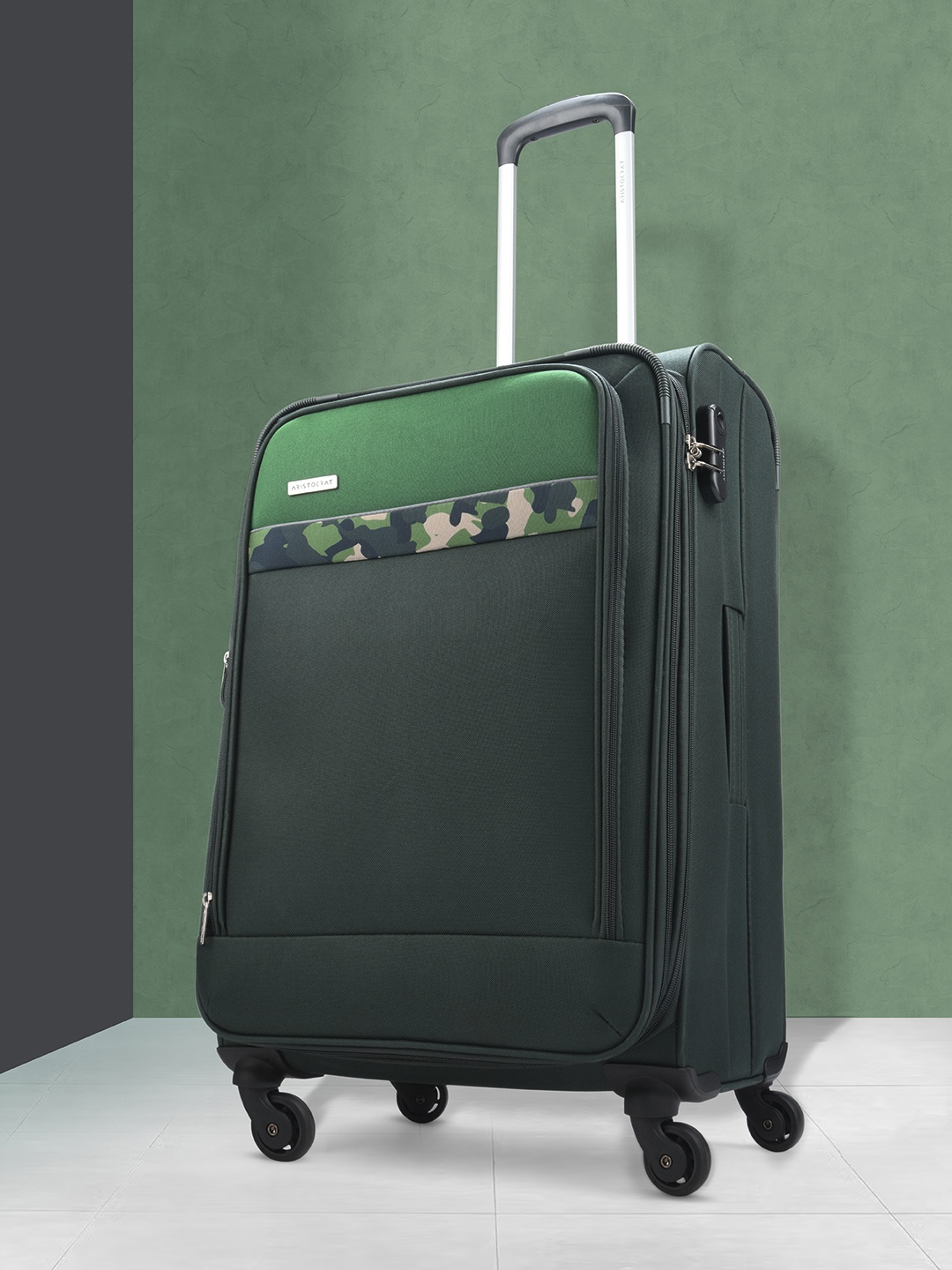 

Aristocrat COMMANDER Printed Large Trolley Suitcase, Green