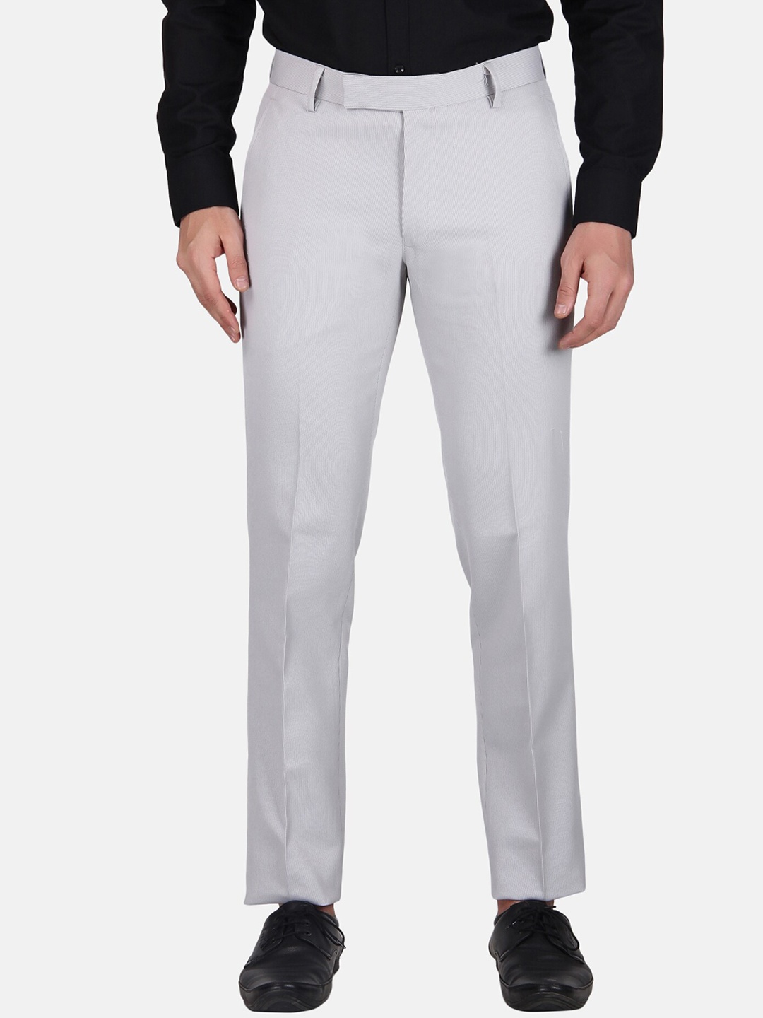 

TrulyFeb Men Cotton Slim Fit Trousers, Grey