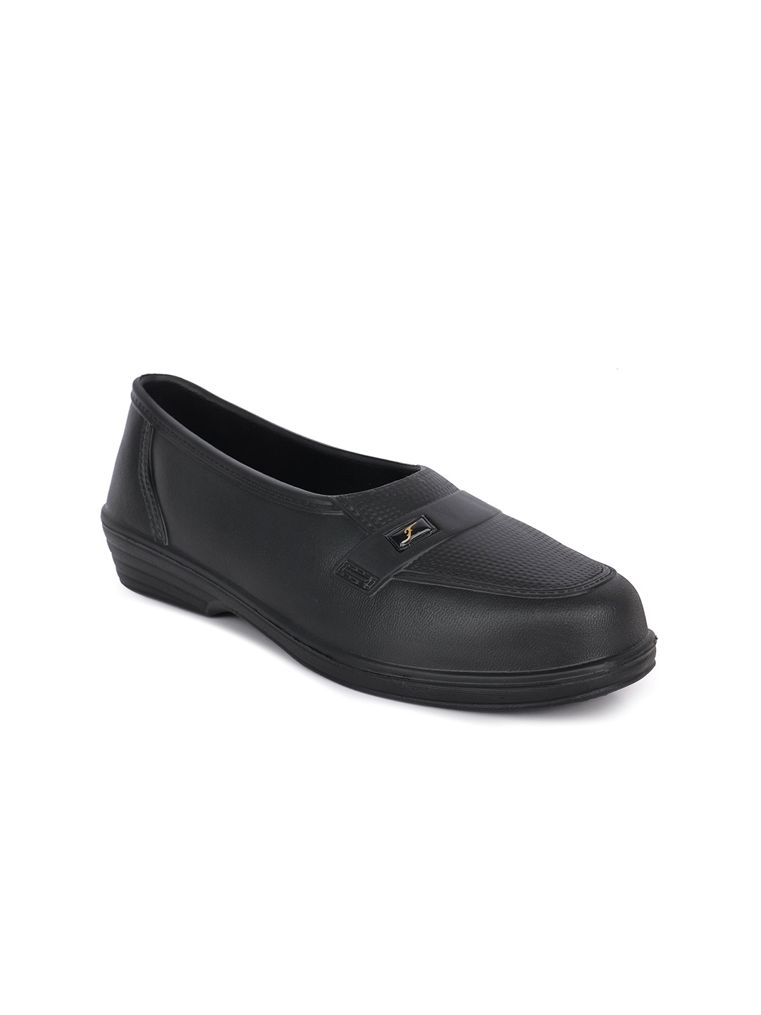 

Action Plus Textured Round Toe Ballerinas, Black